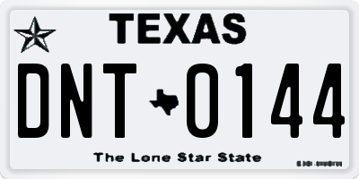 TX license plate DNT0144