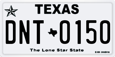 TX license plate DNT0150