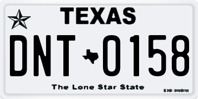 TX license plate DNT0158