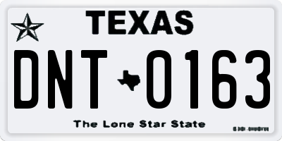 TX license plate DNT0163