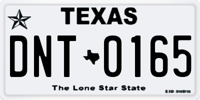 TX license plate DNT0165