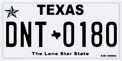 TX license plate DNT0180