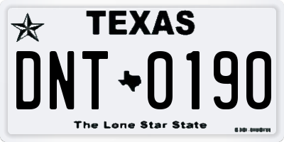 TX license plate DNT0190