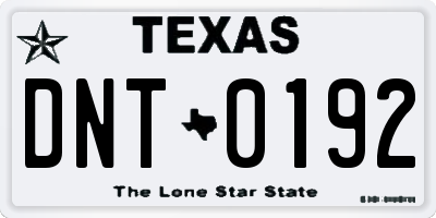 TX license plate DNT0192