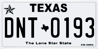 TX license plate DNT0193