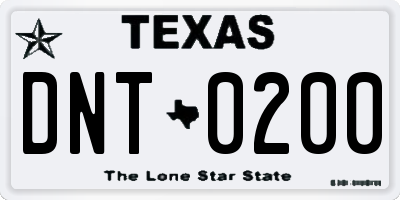 TX license plate DNT0200
