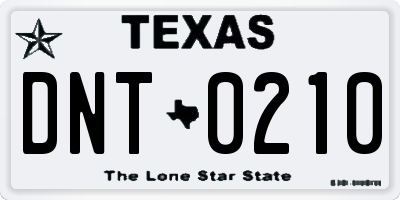 TX license plate DNT0210