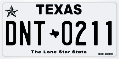 TX license plate DNT0211