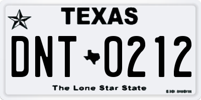 TX license plate DNT0212