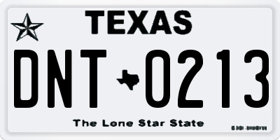 TX license plate DNT0213