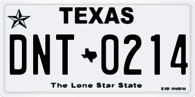 TX license plate DNT0214