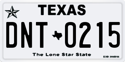TX license plate DNT0215