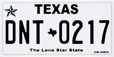 TX license plate DNT0217