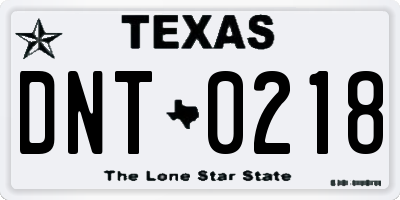 TX license plate DNT0218