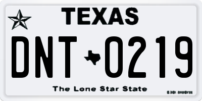 TX license plate DNT0219