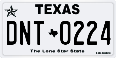 TX license plate DNT0224