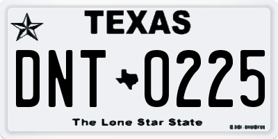 TX license plate DNT0225