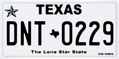 TX license plate DNT0229