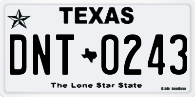 TX license plate DNT0243
