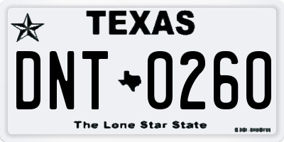 TX license plate DNT0260