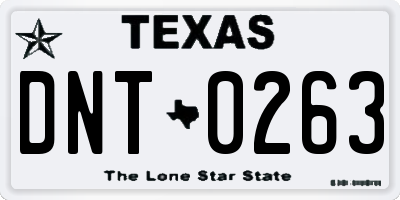 TX license plate DNT0263