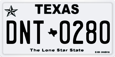 TX license plate DNT0280