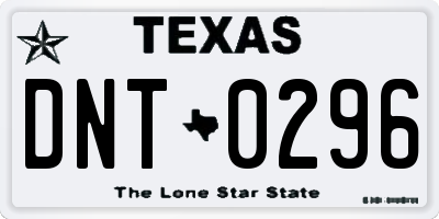 TX license plate DNT0296