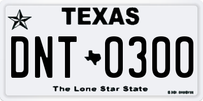TX license plate DNT0300