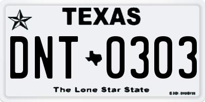 TX license plate DNT0303