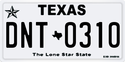 TX license plate DNT0310