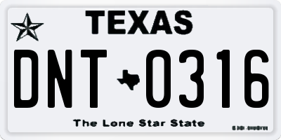 TX license plate DNT0316