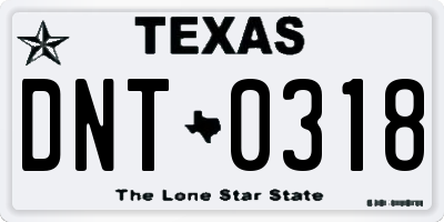 TX license plate DNT0318