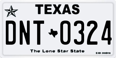 TX license plate DNT0324