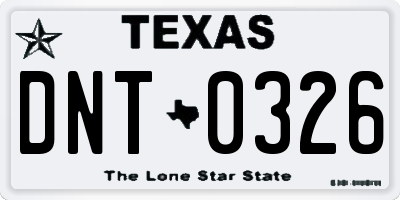 TX license plate DNT0326