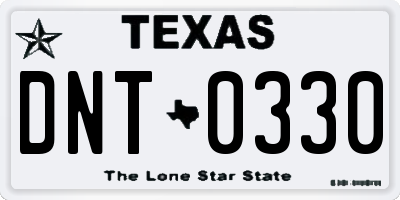 TX license plate DNT0330