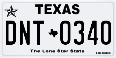 TX license plate DNT0340