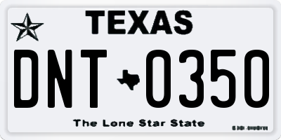 TX license plate DNT0350