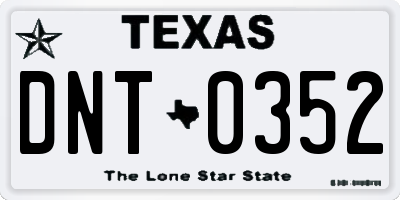 TX license plate DNT0352