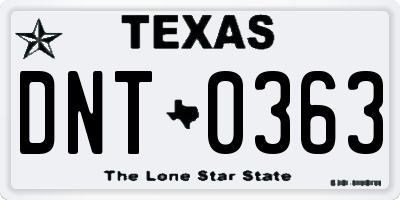 TX license plate DNT0363