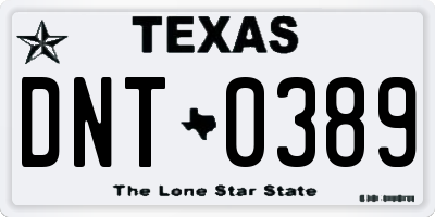 TX license plate DNT0389