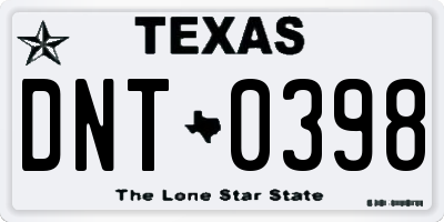 TX license plate DNT0398