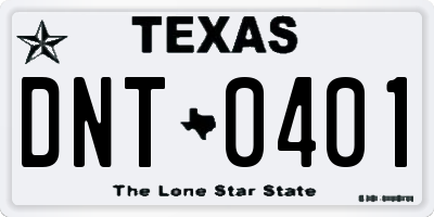 TX license plate DNT0401
