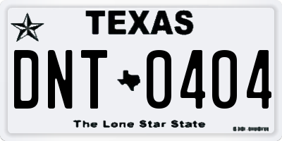 TX license plate DNT0404