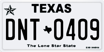 TX license plate DNT0409
