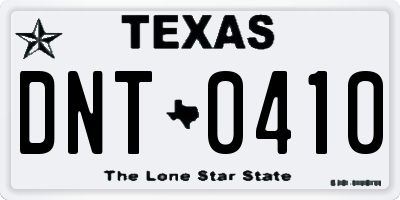 TX license plate DNT0410