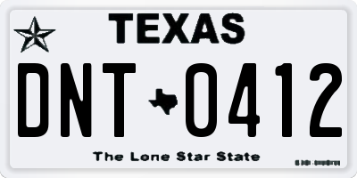 TX license plate DNT0412