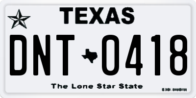 TX license plate DNT0418