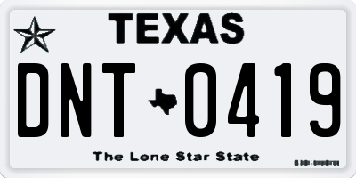 TX license plate DNT0419
