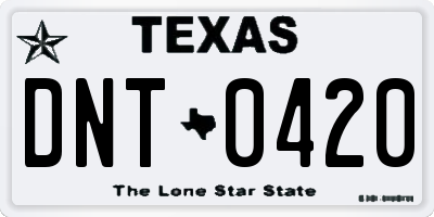 TX license plate DNT0420