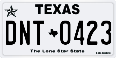 TX license plate DNT0423